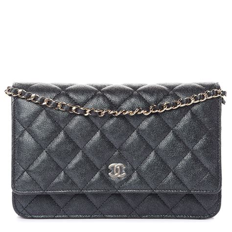 chanel wallet on a chain black caviar price|CHANEL Iridescent Caviar Quilted Wall.